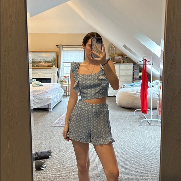 Ruffle Hem Shorts - Picture 2 of 4